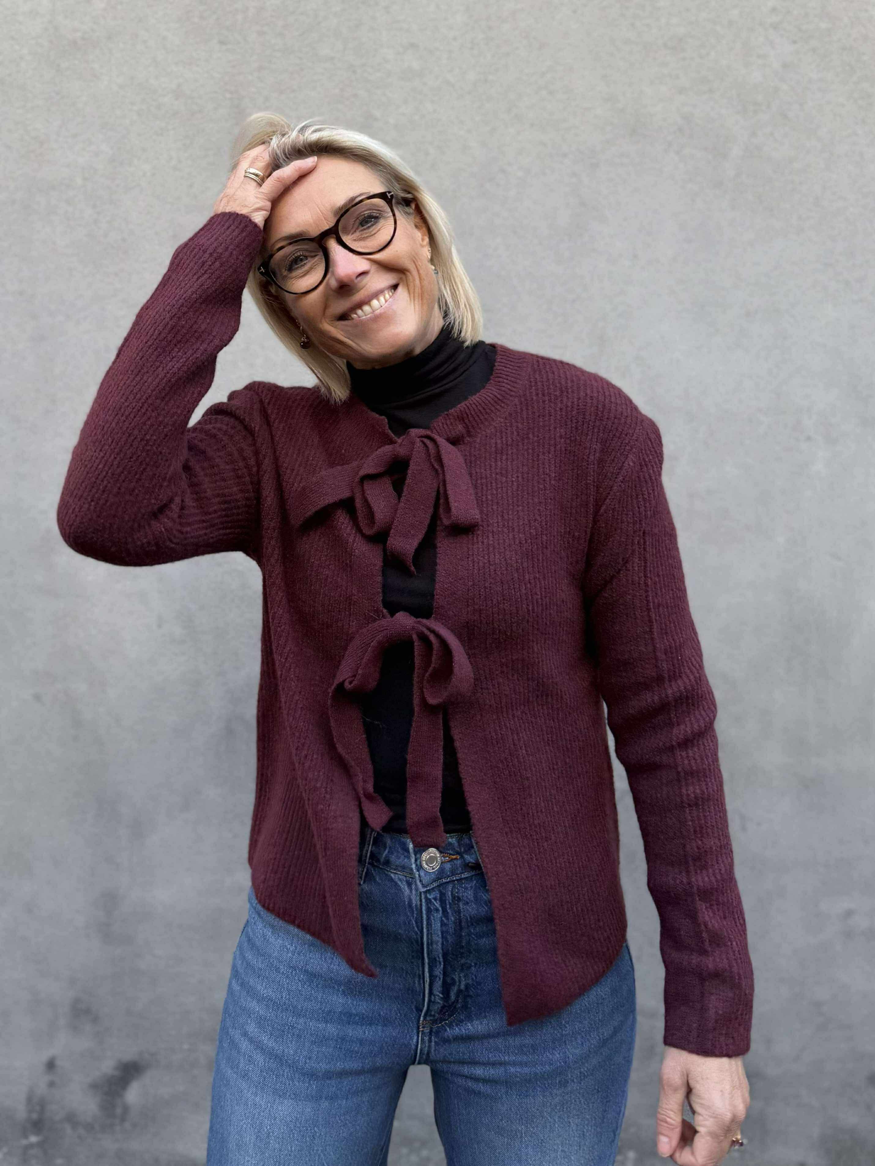 PCSILLY Knit Cardigan - Tawny Port